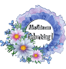 Mensajes Alemán Alles Gute zum Geburtstag Blumen 020 