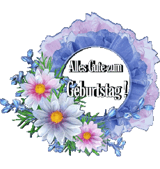 Messagi Tedesco Alles Gute zum Geburtstag Blumen Sfondo trasparente 020 
