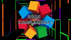 Nachrichten Italienisch Buon Compleanno Astratto - Geometrico Animierter Hintergrund 001 