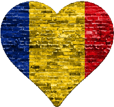 Drapeaux Europe Roumanie Coeur 