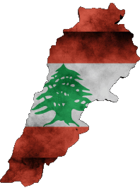 Flags Asia Lebanon Map 