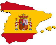 Fahnen Europa Spanien Karte 