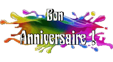 Messages Français Bon Anniversaire Abstrait - Géométrique 012 