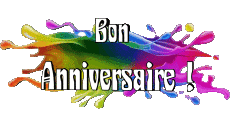Messages French Bon Anniversaire Abstrait - Géométrique Transparent Background 012 