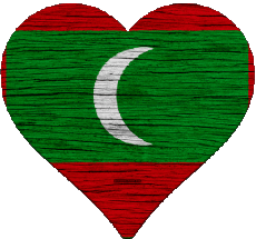 Flags Asia Maldives Heart 
