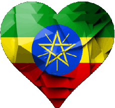 Fahnen Afrika Äthiopien Herz 