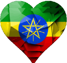Flags Africa Ethiopia Heart 