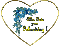 Messages German Alles Gute zum Geburtstag Blumen Transparent Background 002 