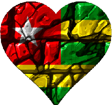 Fahnen Afrika Togo Herz 