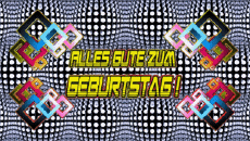 Nachrichten Deutsche Alles Gute zum Geburtstag Zusammenfassung - geometrisch Animierter Hintergrund 004 