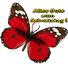 Mensajes Alemán Alles Gute zum Geburtstag Schmetterlinge Fondo transparente 004 