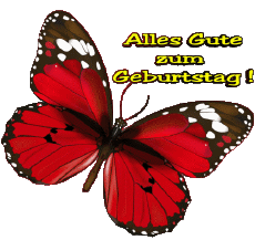 Messages German Alles Gute zum Geburtstag Schmetterlinge 004 