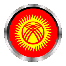 Fahnen Asien Kirgisistan Rund - Ringe 