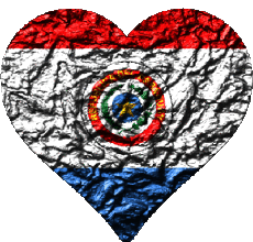 Drapeaux Amériques Paraguay Coeur 