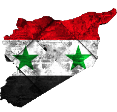Drapeaux Asie Syrie Carte 