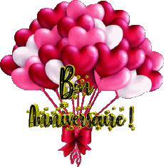 Messages Français Bon Anniversaire Ballons - Confetis 009 