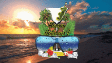 Messages Anglais Happy Holidays Fond Animé 004 