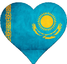 Drapeaux Asie Kazakstan Coeur 