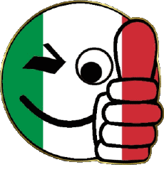 Fahnen Europa Italien Smiley - OK 