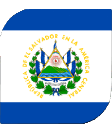 Drapeaux Amériques Salvador Carré 