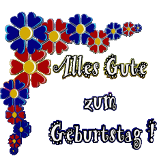 Messages German Alles Gute zum Geburtstag Blumen Transparent Background 005 