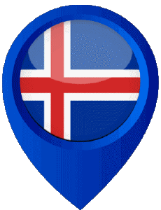 Banderas Europa Islandia Marcador de ubicación 