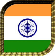 Bandiere Asia India Quadrato 