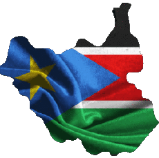Bandiere Africa Sudan del sud Carta Geografica 