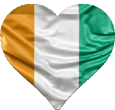 Drapeaux Afrique Côte d Ivoire Coeur 