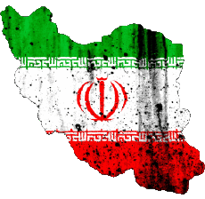 Flags Asia Iran Map 