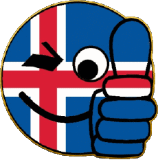 Drapeaux Europe Islande Smiley - OK 