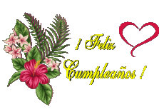 Messages Espagnol Feliz Cumpleaños Floral Fond Transparent 007 