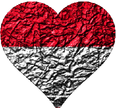 Flags Asia Indonesia Heart 