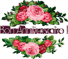 Messagi Francese Bon Anniversaire Floral Sfondo trasparente 014 