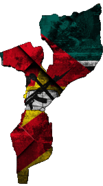 Fahnen Afrika Mozambique Karte 