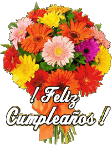 Mensajes Español Feliz Cumpleaños Floral Fondo transparente 003 