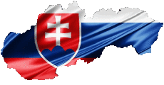 Bandiere Europa Slovacchia Carta Geografica 