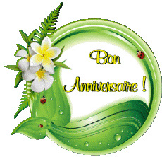 Messagi Francese Bon Anniversaire Floral Sfondo trasparente 011 