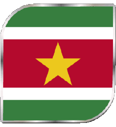 Drapeaux Amériques Suriname Carré 