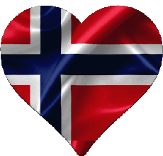 Drapeaux Europe Norvège Coeur 