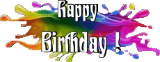 Nachrichten Englisch Happy Birthday Abstract - Geometric Transparenter Hintergrund 012 