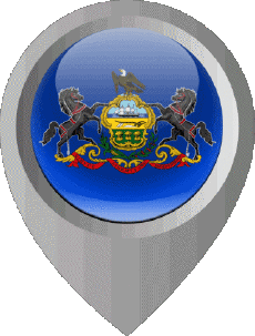 Flags America U.S.A - States Pennsylvania Location Pin 
