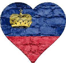 Flags Europe Liechtenstein Heart 