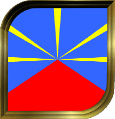 Bandiere Francia D.O.M - T.O.M La Réunion Quadrato 