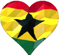 Drapeaux Afrique Ghana Coeur 