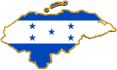 Bandiere America Honduras Carta Geografica 