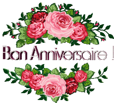 Messagi Francese Bon Anniversaire Floral Sfondo trasparente 014 