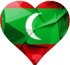 Bandiere Asia Maldive Cuore 