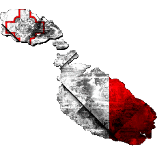 Bandiere Europa Malta Carta Geografica 