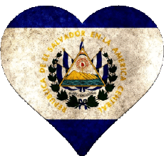 Drapeaux Amériques Salvador Coeur 